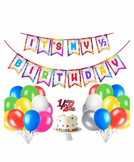 Zyozi It My Half Birthday Celebration Kit Multicolour - Pack of 27