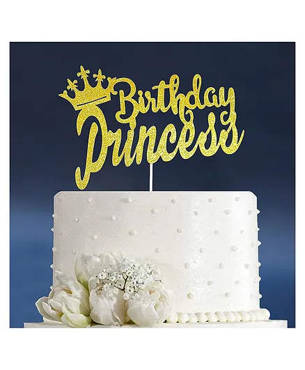 Zyozi Princess Birthday Party Cake Topper Gold Online In India Buy At Best Price From Firstcry Com