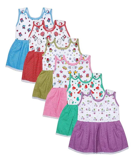 Luke And Lilly Sleeveless Polka Dotted Pack Of 6 Dresses - Multi Color