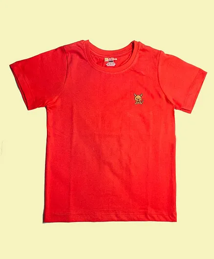 Lil' Roos Half Sleeves Solid Colour Tee - Red