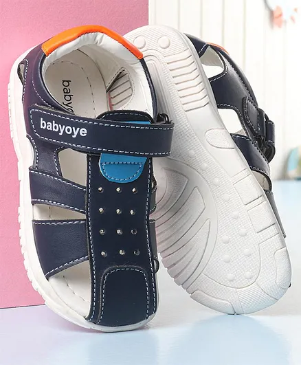 Babyoye Sandals With Velcro Closure - Navy Blue
