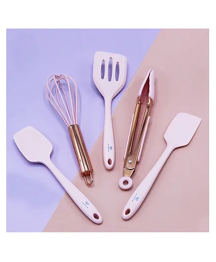 Amour Silicone Mini Kitchen Utensil Set of 5 - Pink Rose Gold