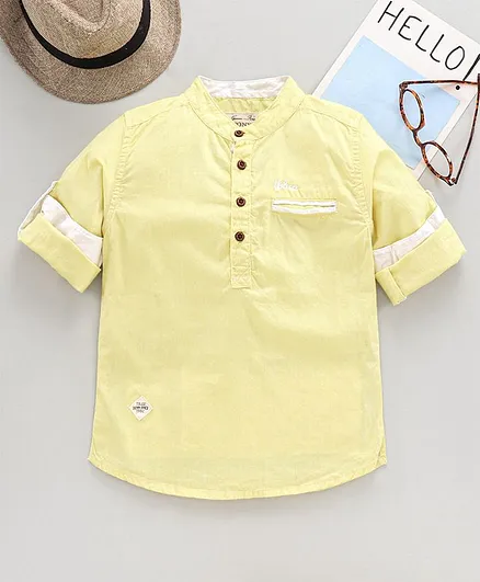TONYBOY Full Sleeves Solid Shirt - Light Yellow
