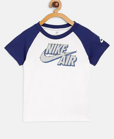 Nike Air Half Sleeves Brand Logo Print Tee - White