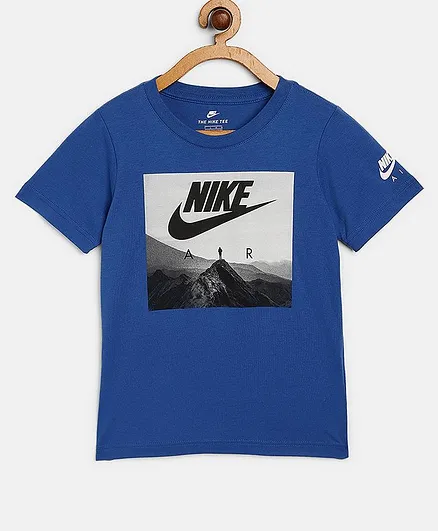 Nike Half Sleeves Logo Printed Tee - Blue