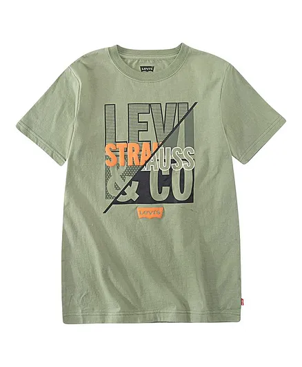 Levi's® Half Sleeves Logo Printed Tee - Green