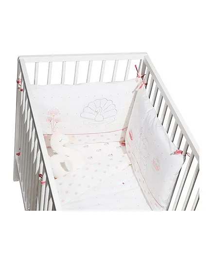 Gemini Home Accents Cot Bumper Swan Printed - White