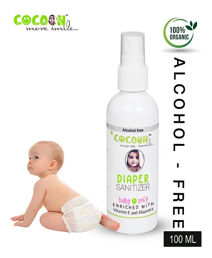  COCOON ORGANICS 100% Organic Anti-microbial, Anti-rash Diaper Sanitizer (Baby-Soft Fragrance) - 100 ml