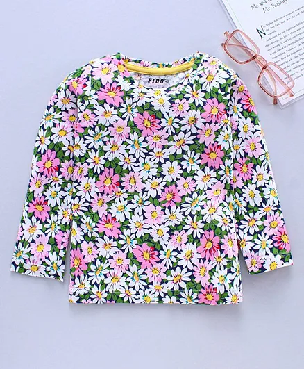 Fido Full Sleeves Top Floral Print - Multicolor