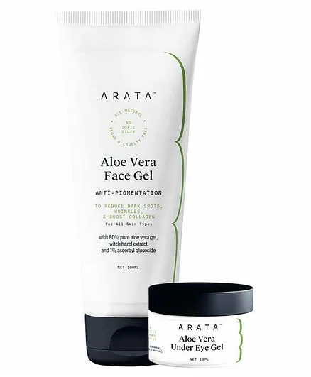 Arata Hydration Boost Aloe Vera Combo With Face & Under Eye Gel - 100 ml, 10 ml