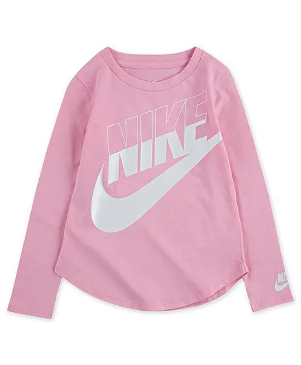 Nike Full Sleeves Brand Logo Printed Tee - Light Pink
