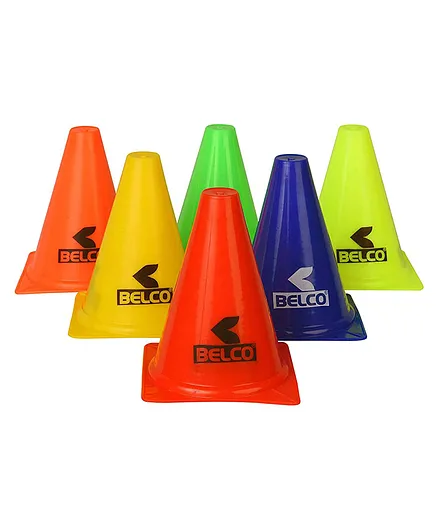 Belco Sports 6 Inch Cone Marker Set Multicolor - Pack of 48 