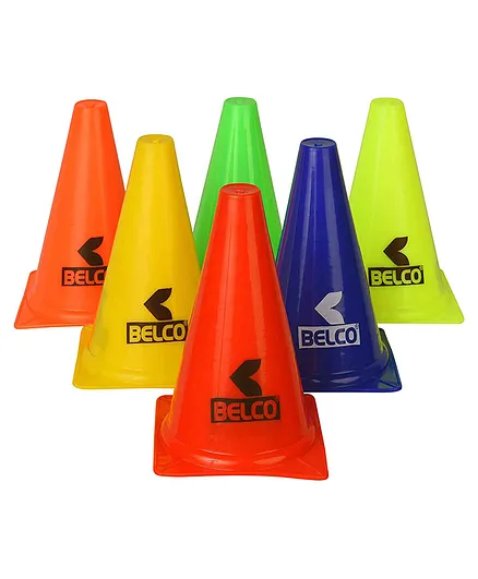 Belco Sports 12 Inch Cone Marker Set Multicolor - Pack of 48 