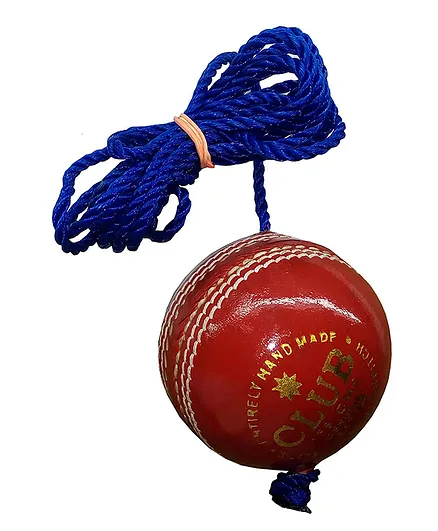 Rmax Club Leather Hanging Practice Cricket Ball - Red