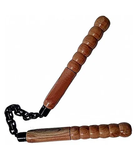 Diablo Wooden Nanchaku Gymnastic Stick - Brown