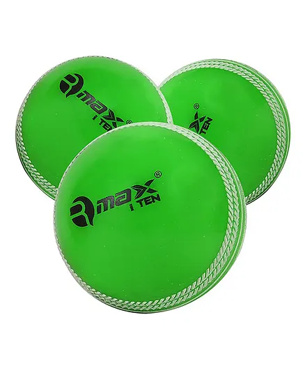 Rmax I Ten PVC Cricket Ball Pack Of 3 - Green