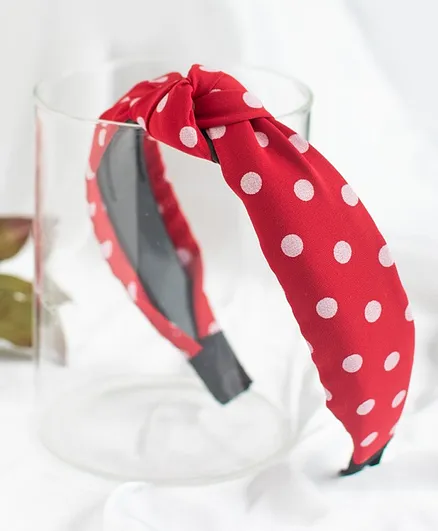 Jewelz Polka Dotted Hair Band - Red