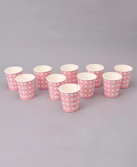B Vishal Polka Dots Paper Cups Light Pink - Pack of 10
