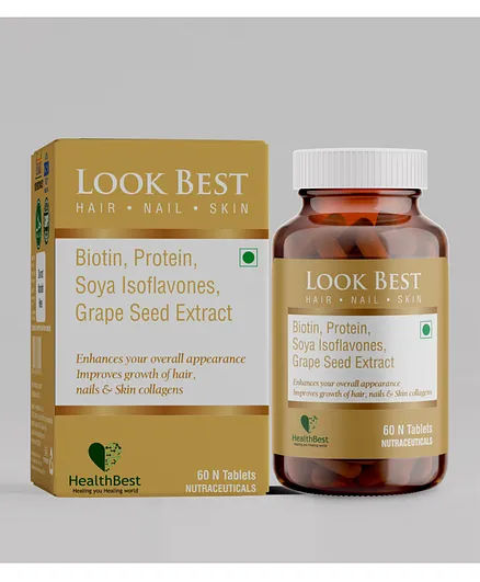 HealthBest LookBest Hair, Nail & Skin Multivitamins - 60 Tablets