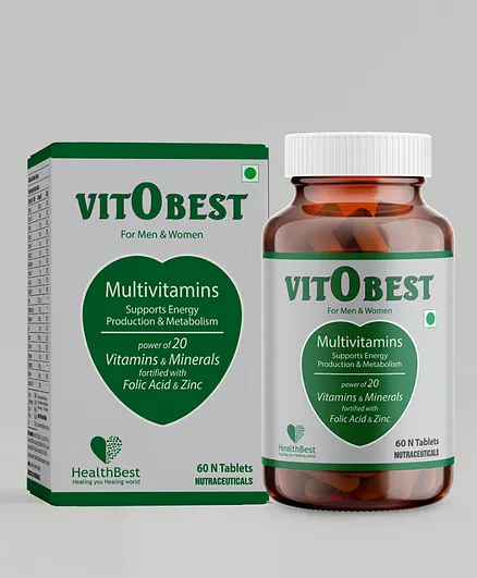 HealthBest VitOBest Multivitamin and Mineral - 60 Tablets