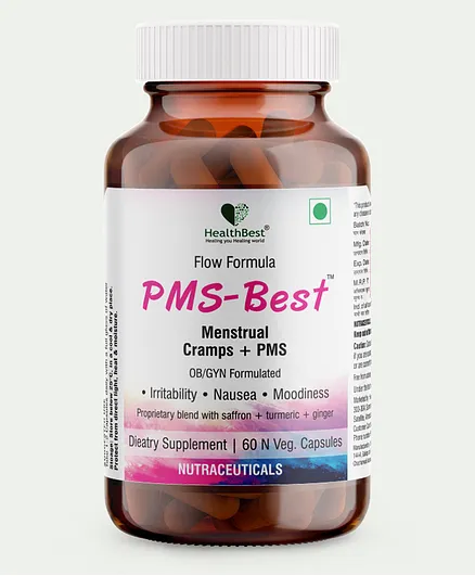 HealthBest PMS-Best Multivitamin for Menstrual Periods - 60 Capsules