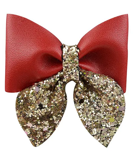Aye Candy Glitter Bow Sailor Hair Clip - Red