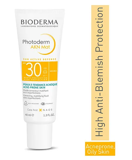Bioderma Photoderm AKN Mat SPF 30 Matifying Anti-Blemish Sunscreen - 40 gm