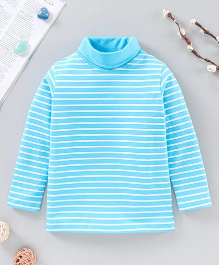 Babyhug Full Sleeves Striped T-Shirt - Blue