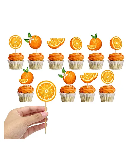 Zyozi Orange Theme Cupcake Toppers Blue Pack Of 10 Online In India Buy At Best Price From Firstcry Com