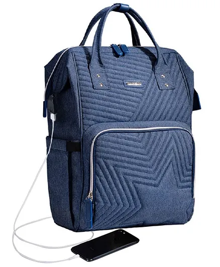 Sunveno Diaper Backpack With USB Charging Port - Nova Blue
