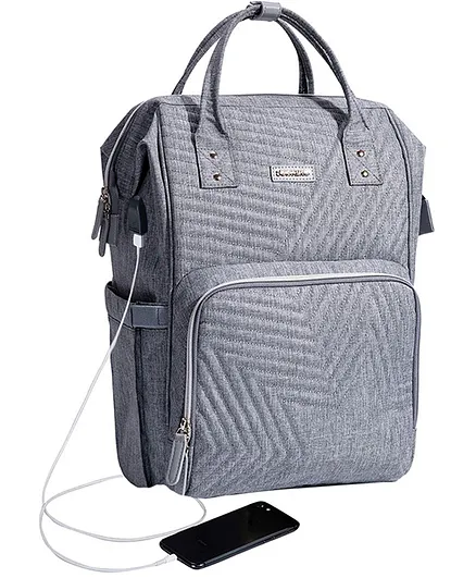 Sunveno Diaper Backpack With USB Charging Port - Nova Grey