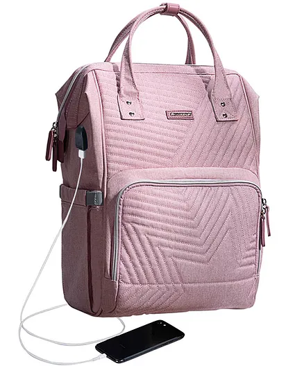 Sunveno Diaper Backpack With USB Charging Port - Nova Pink