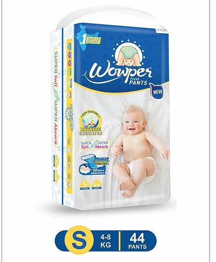 Wowper Fresh Pant Style Diapers Small Size - 44 Pieces