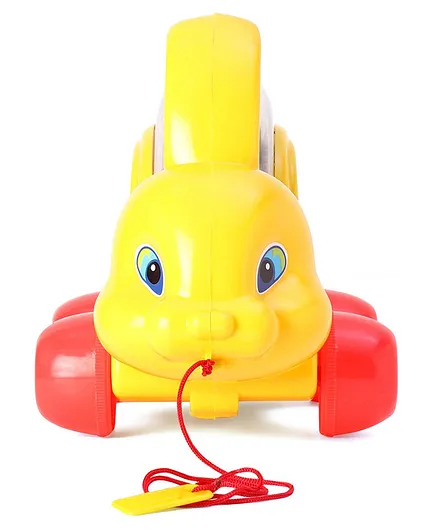 United Agencies Pull Along Jolly Toy Bunny - Yellow Red