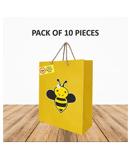 Untumble Bumble Bee  Gift Bags Yellow - Pack of 10