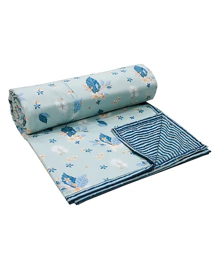 Florida Cotton Double Bed Dohar - Blue