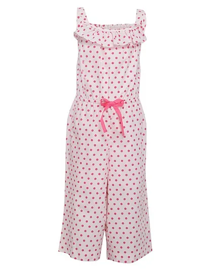 A Little Fable Sleeveless Polka Dotted Jumpsuit - Pink