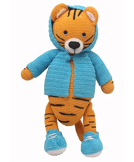 HAPPY THREADS Handmade Crochet Amigurumi Tiger Toy Multicolor - Height 36.83 cm
