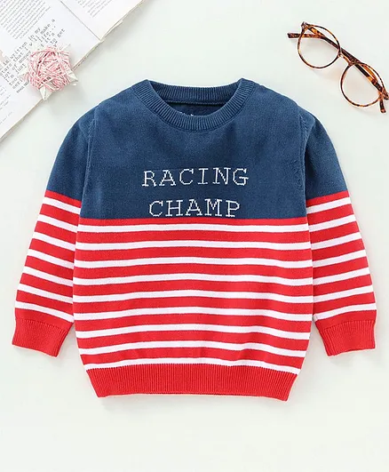 ToffyHouse Full Sleeves Light Winter Wear Tee Racing Champ Print - Red