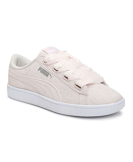 PUMA Vikky v2 Ribbon Glitz Jr Pull On Sneakers - Rose Pink