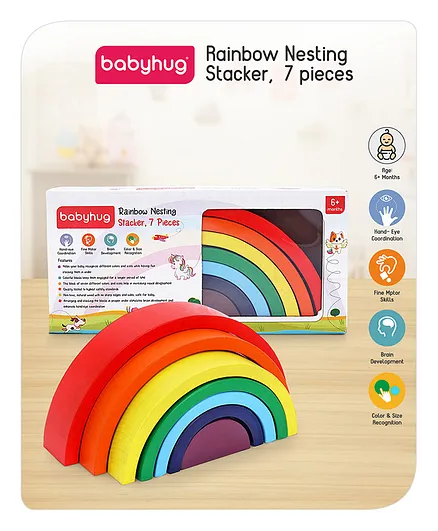 Babyhug Rainbow Nesting Stacker  - 7 Pieces