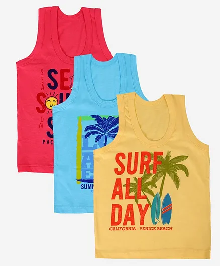 Chipbeys Boys Pack Of 3 Printed Vests - Assorted
