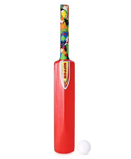 Nippon Cricket Bat and Ball - Red