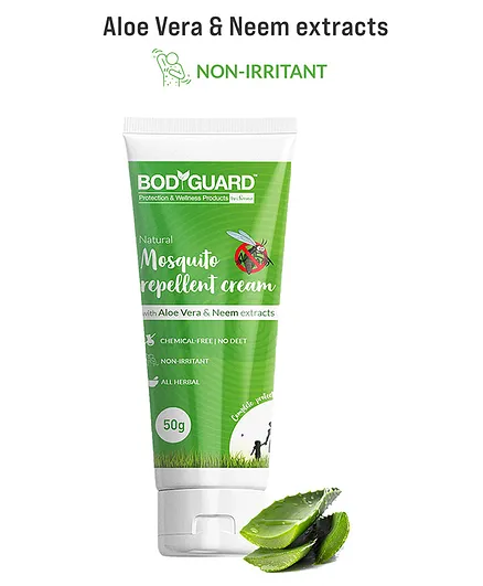 BodyGuard Natural Mosquito Repellent Cream With Aloe Vera Neem Extracts - 50 gm