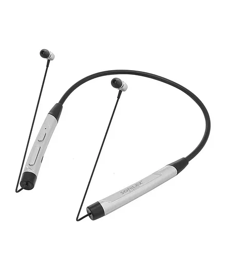 Sonilex BT114 Wireless Neckband Bluetooth Headphone with Metallic Finish - Silver