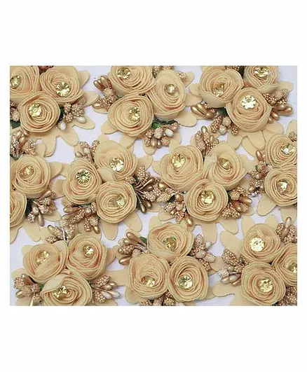 Asian Hobby Crafts Fabric Flower Pack of 10 - Cream