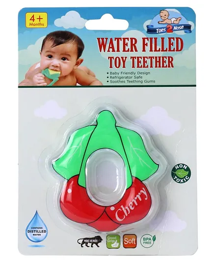 Toes2Nose Cherry Shape Water Filled Toy Teether - Red & Giggles - Fruit Teether