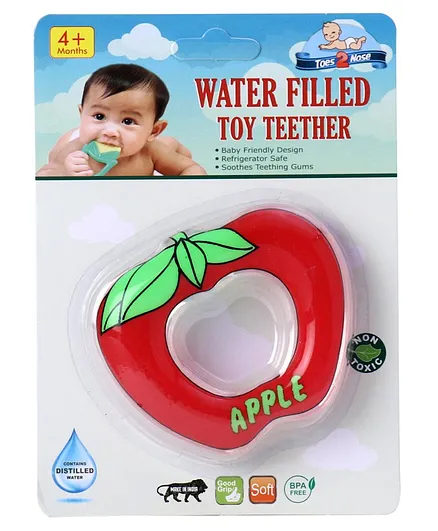 Toes2Nose Apple Shape Water Filled Toy Teether - Red