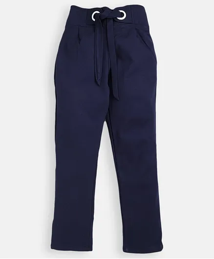 Nottie Planet Full Length Solid Pants - Navy Blue