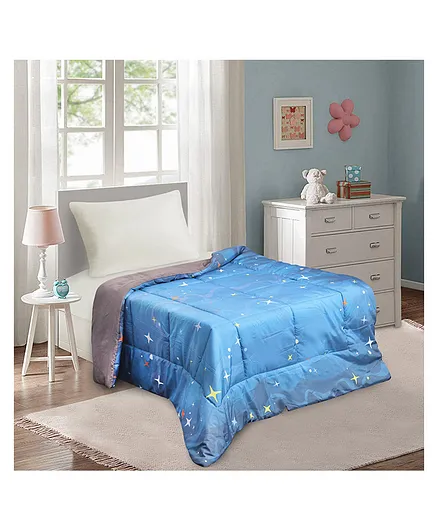 Quick Dry All Season Fluffie Kids Comforters Star Print - Multicolor